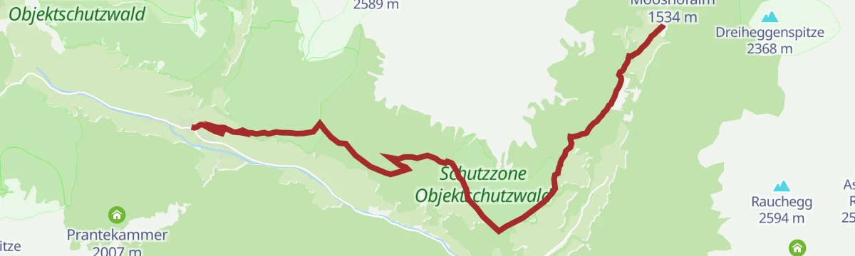 Route map: Oberweg der Herz-Ass Villgratental